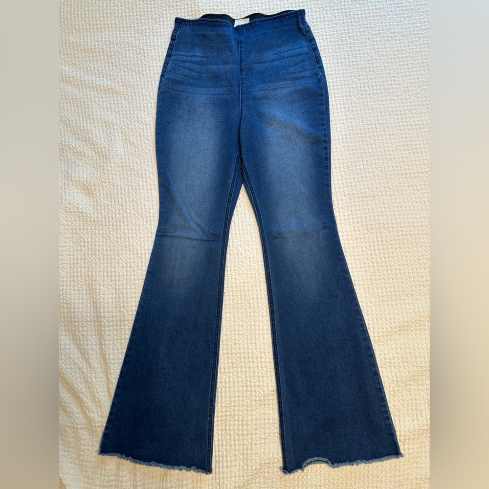 Nox Rose Flare Jeans, size medium, medium wash